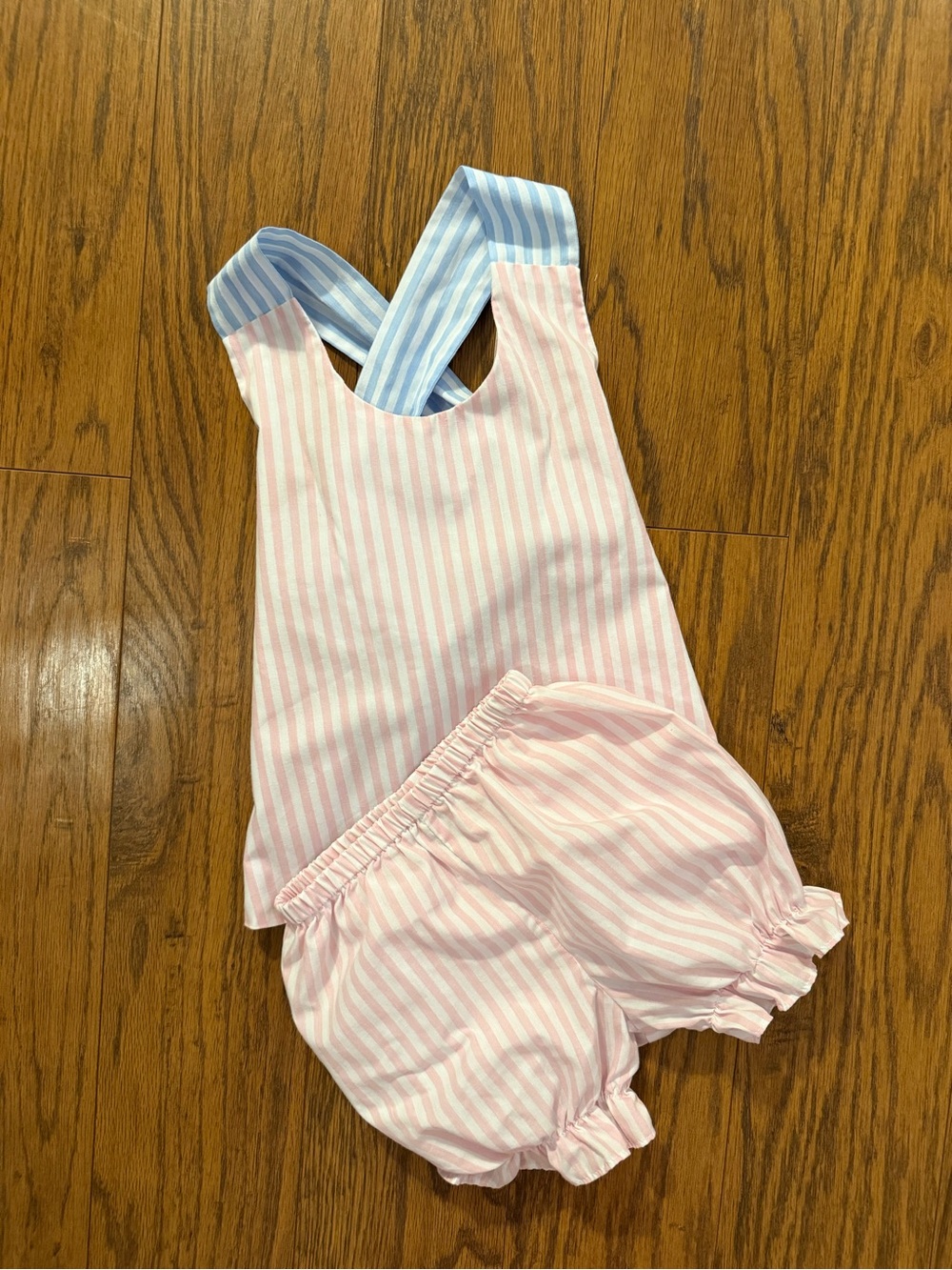 The Beaufort Bonnet Company Pink & Blue Striped Bloomer Set